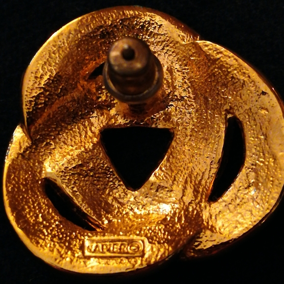 Red Enameled Celtic Knot Earrings by Napier - Picture 3 of 4